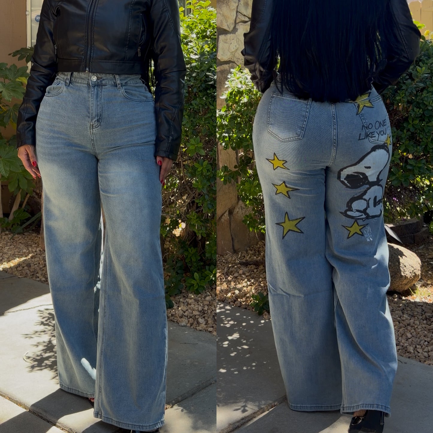 Light blue cartoon jeans