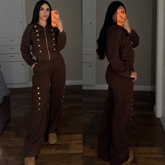Espresso Gold Button Set